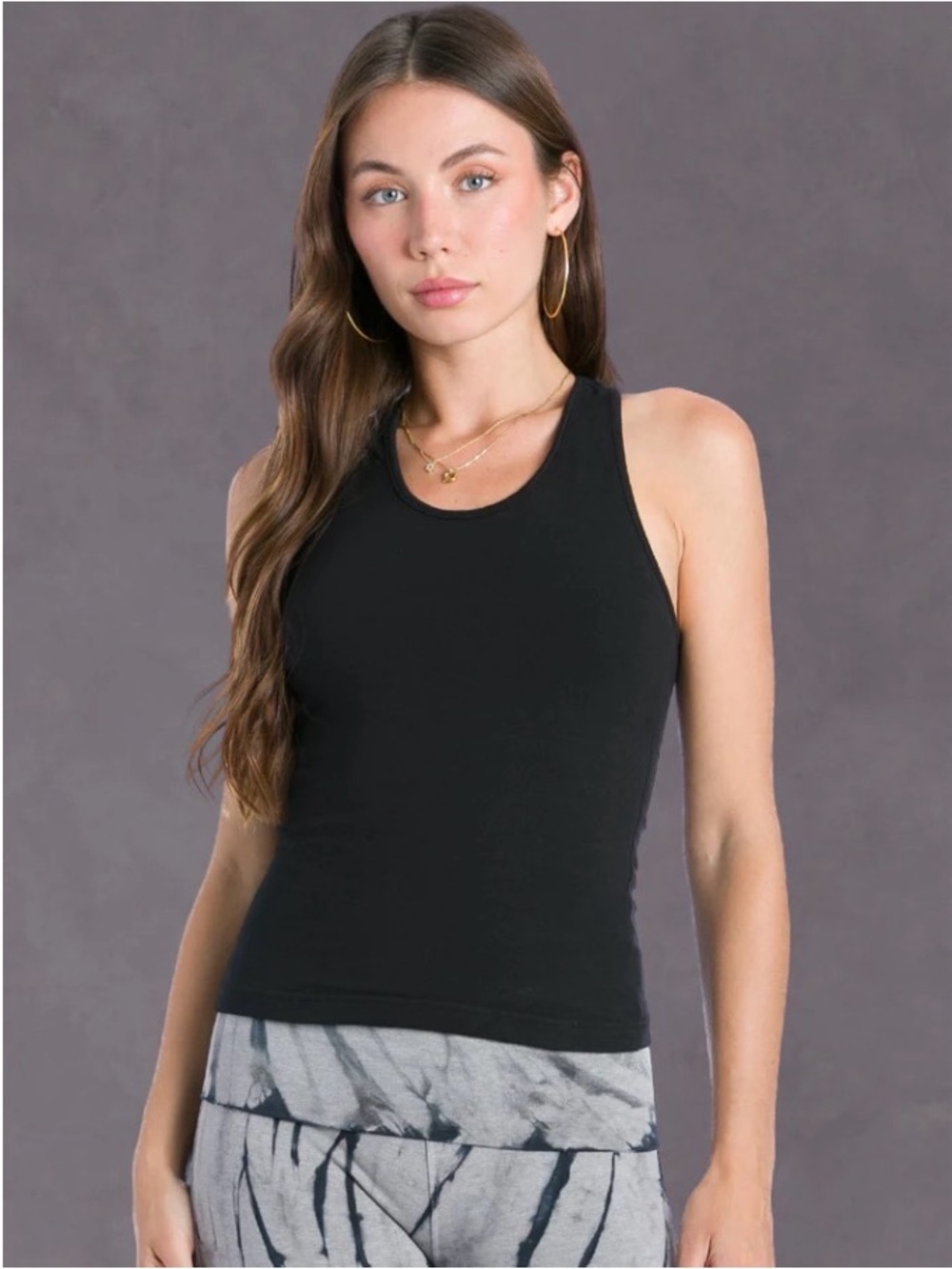 Hard Tail Black D-Ring Keyhole Racerback Tank MED NWT